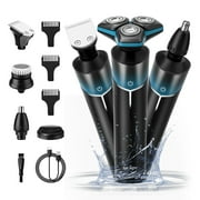 Sejoy Electric Razor for Men,5-in-1 Multi-Function Rechargeable Electric Shaver with Hair Trimmer, Ear Nose Hair Trimmer,Wet/Dry Use,Cordless,Gray