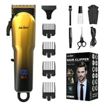 Sejoy Hair Clippers for Men, Professional Hair Trimmer, Cordless Barber Hair Grooming Kit, Beard Trimmer,Rechargeable Home Haircut for Women & Children LED Display USB Rechargeable,Gold