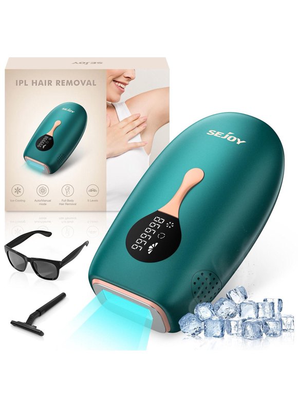 Sejoy IPL Laser Hair Removal with Cooling System, Painless Permanent Hair Remover for Full Body Hair, Green