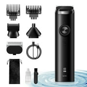 Sejoy Men's Beard Trimmer,Hair Clippers, Waterproof Electric Nose Haircut Mustache Body Trimmer Cordless Foil Shaver Grooming Kit,LED Display Home Travel,Black