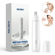 Sejoy Nose and Ear Hair Trimmer Electric Painless Nose Hair Removal Clipper for Men and Women，White