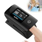 Sejoy Pulse Oximeter Fingertip with Batteries and Lanyard,Blood Oxygen Saturation Monitor with Carrying Bag, SpO2 Heart Rate Monitor,Black