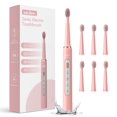 thumbnail image 1 of Sejoy Rechargeable Toothbrush Electric with 7 Tooth Heads,for Adults and Kids,Power Sonic Tooth Brush Soft Cleaning,3 Modes ,Smart Timer for Home Travel,Gift,Pink, 1 of 12