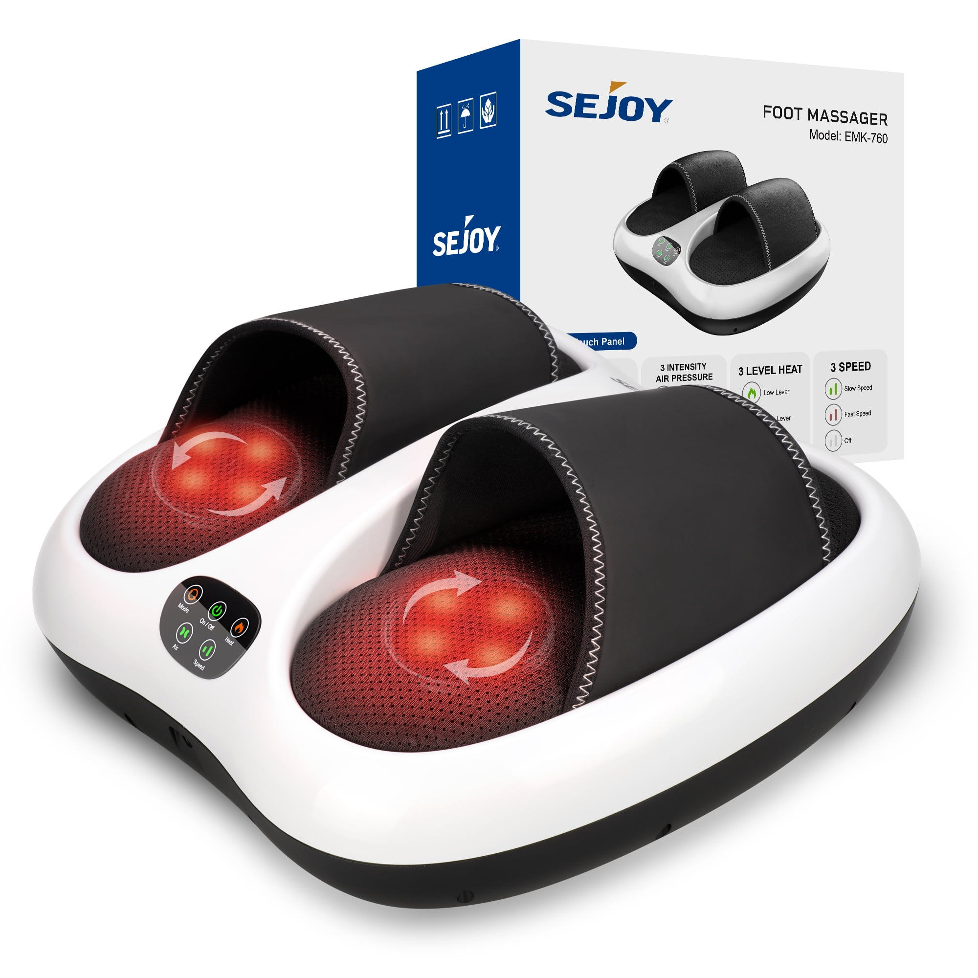Sejoy Vibrating Shiatsu Foot Massager with Heat & Air