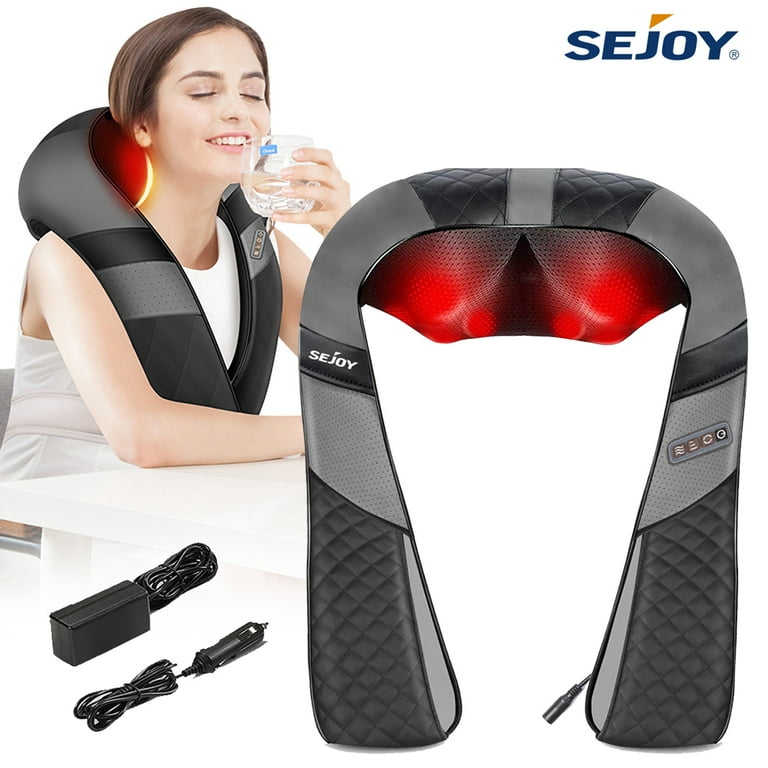 Back Massager with Heat, Rechargeable Cordless 3D Shiatsu Massager for Neck, Back, Shoulder & Leg Pain Relief Deep Tissue, Gifts for Men Women, Size