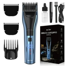 Sejoy Trimmer for Men Professional Hair Clippers,Cordless Barber Hair Cutting Clippers, Grooming Kit for Men, Rechargeable Beard Trimmer,Blue
