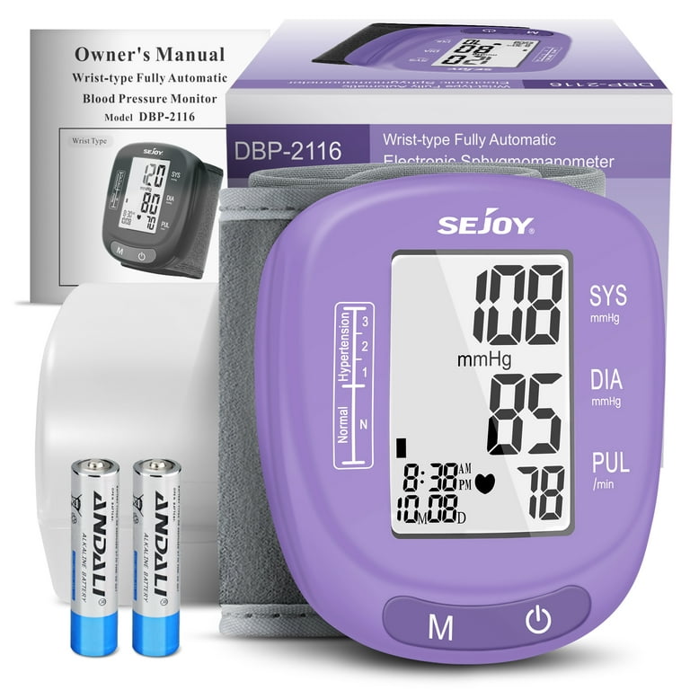 Sejoy Wrist Blood Pressure Monitor, Digital BP Machine, Automatic Home High  Blood Pressure Machine with Adjustable Cuff