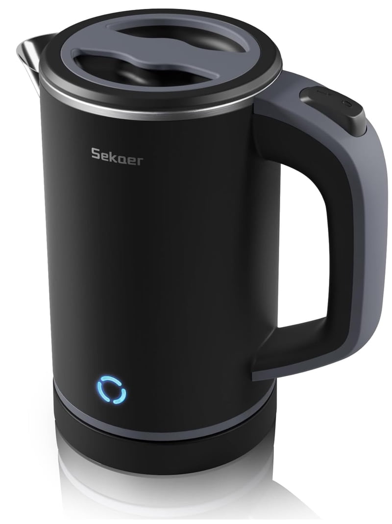 Sekaer Travel Electric Tea Kettle 0.8L Stainless Steel Hot Water Boiler with Auto Shut-Off and Boil Dry Protection