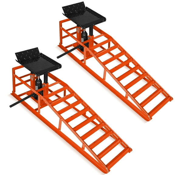 Sekam 2 Pack Hydraulic Car Ramps with 5T/11000lbs Car Lift (11.6"-16.5"), Heavy-Duty Truck Ramps for Oil Changes & Maintenance, Vehicle Ramps for Home Garage & Workshops