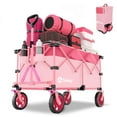 thumbnail image 1 of Sekey 220L Collapsible Foldable Wagon with 330lbs Weight Capacity, Heavy Duty Folding Wagon Cart with Big All-Terrain Wheels & Drink Holders (Pink), 1 of 8