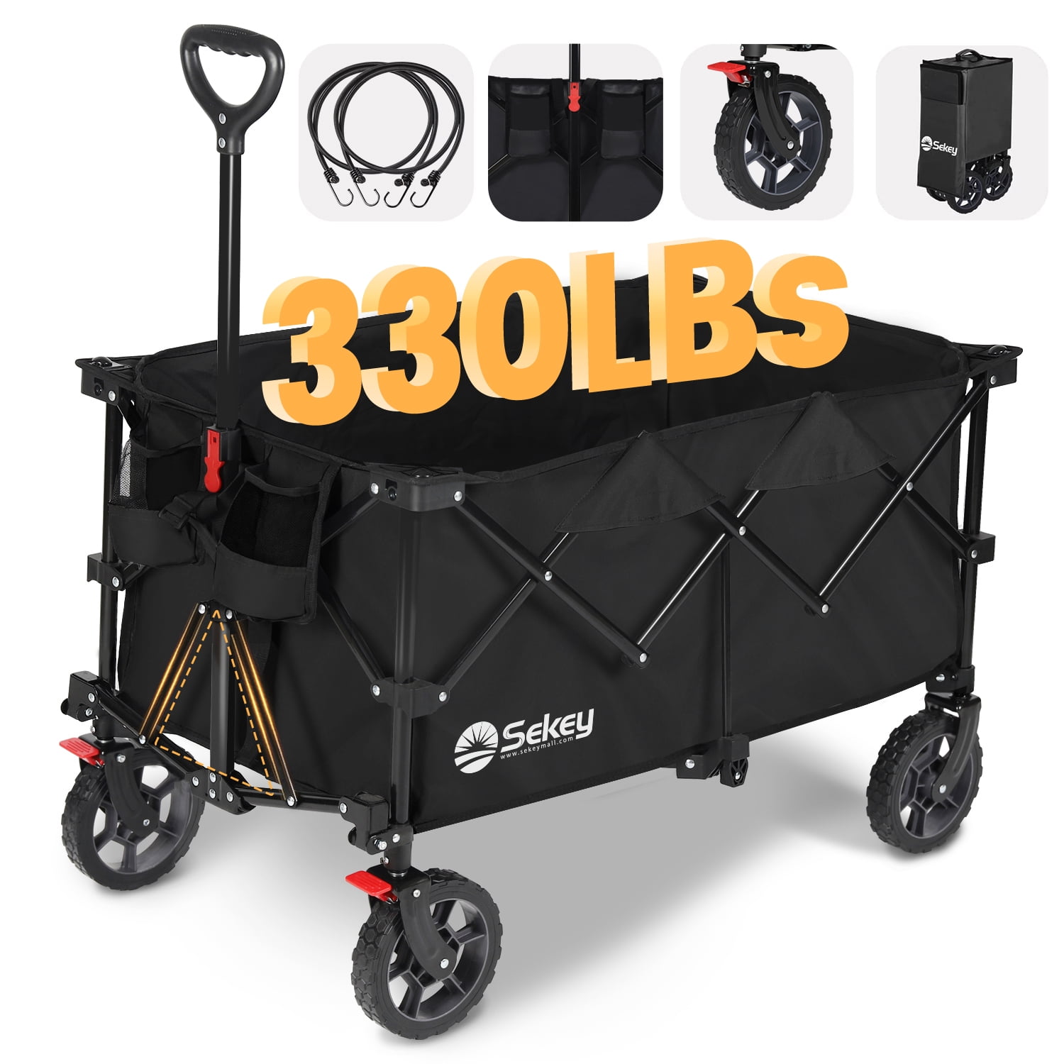Sekey 300L Collapsible Heavy Duty Wagon Large Capacity, Foldable