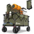 thumbnail image 1 of Sekey 300L Foldable Wagon Cart with 330lbs Weight Capacity, Heavy Duty Folding Collapsible Wagon with Big All-Terrain Beach Wheels & Drink Holders for Outdoor (Khaki), 1 of 7