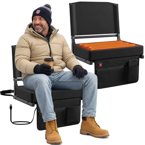 Sekey Heated Stadium Seats with Back Support - 3.2" Thick