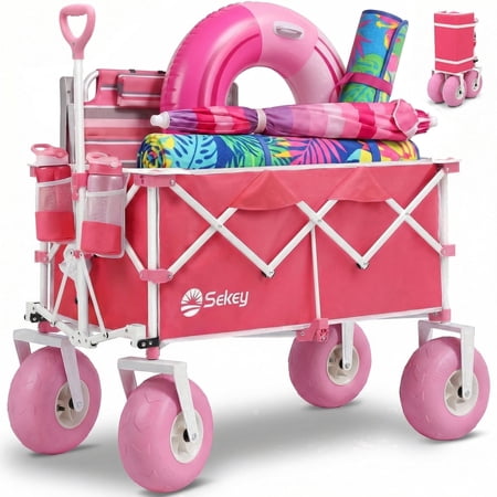 Sekey Heavy Duty Beach Wagon 200L Capacity, 9" Sand-Proof Wheels