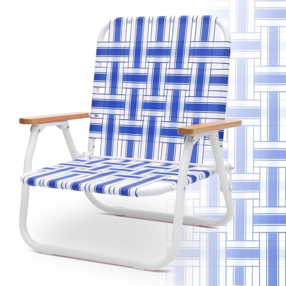 Sekey Portable Blue Beach Chair – Lightweight, foldable, with carry bag. Perfect for camping, picnics, fishing, and outdoor events.