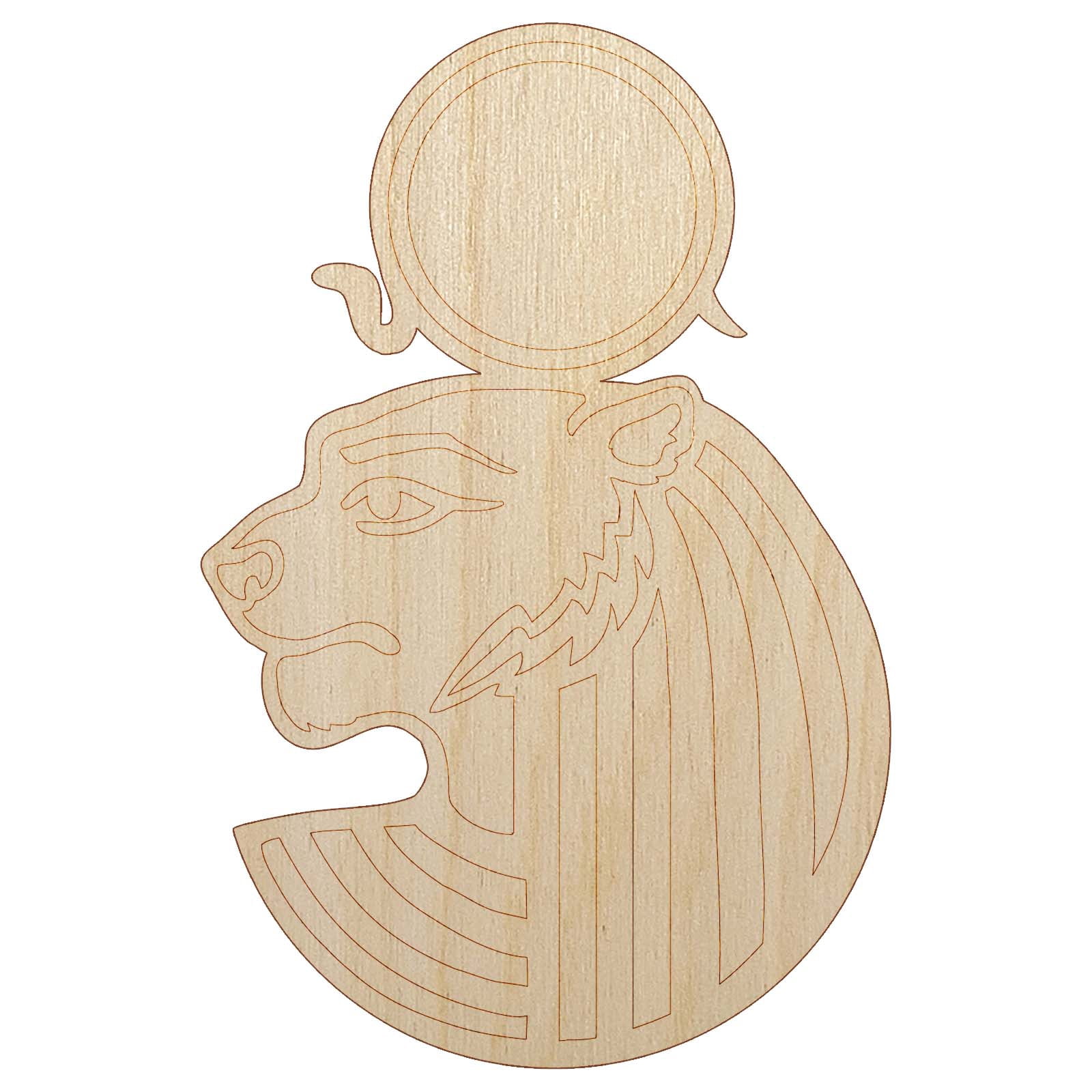 Sekhmet Head Egyptian Goddess of War Wood Shape Unfinished Piece Cutout ...