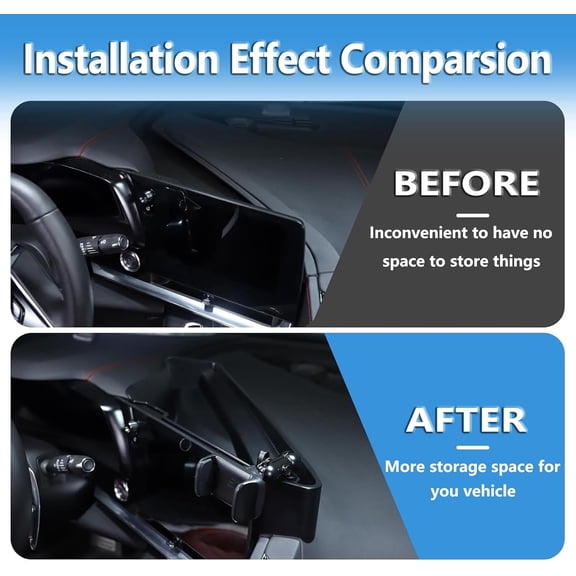 Sekhyna Navigation Screen Back Storage Box Compatible Chevrolet Corvette C8 2020-2025,Dash Organizer Tray,Center Console Phone Insert Auxiliary Storage Tray Interior Accessories (with Phone Mount A)