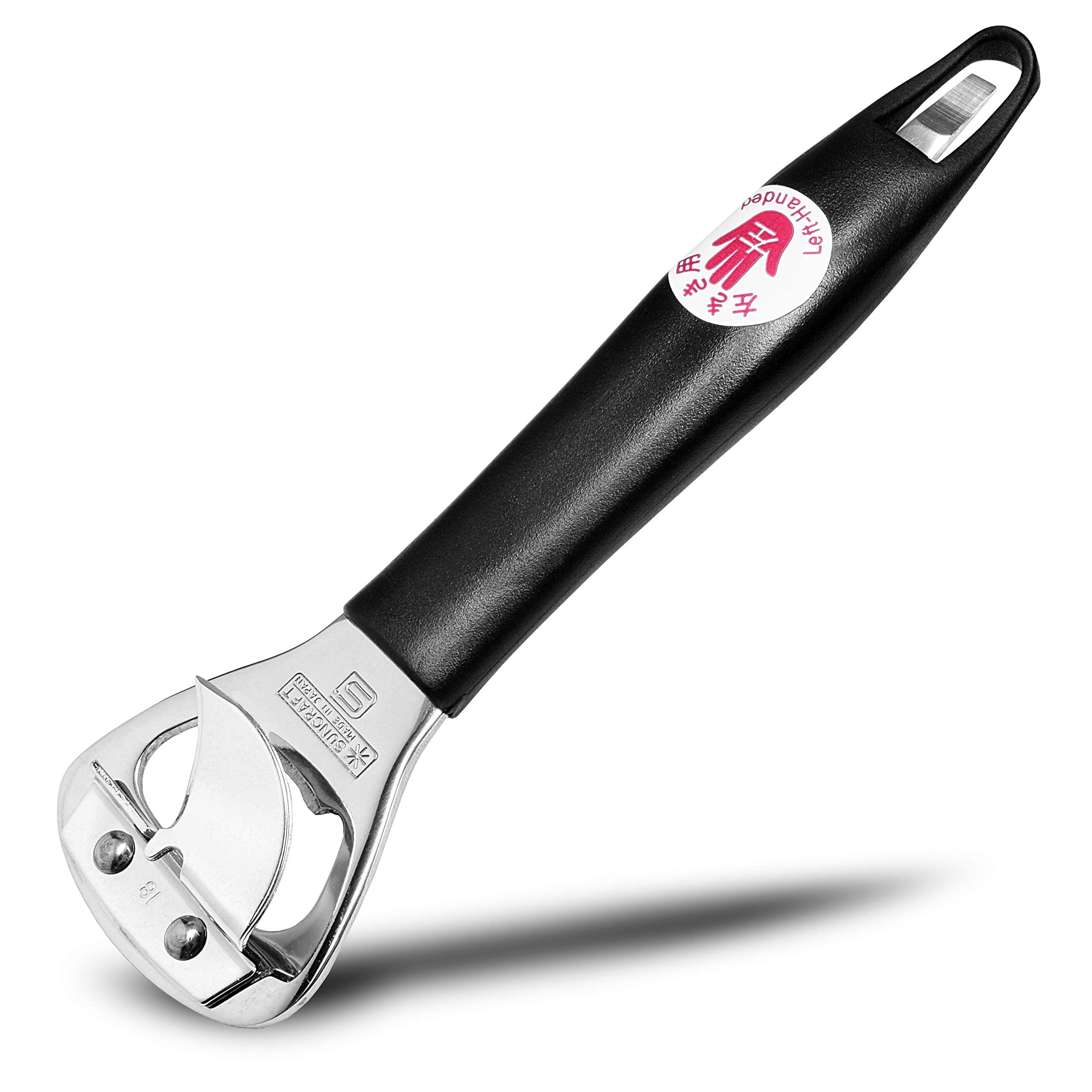 Seki Japan Left-Handed Manual Can Opener, 5.9-Inch Can and Bottle Opener