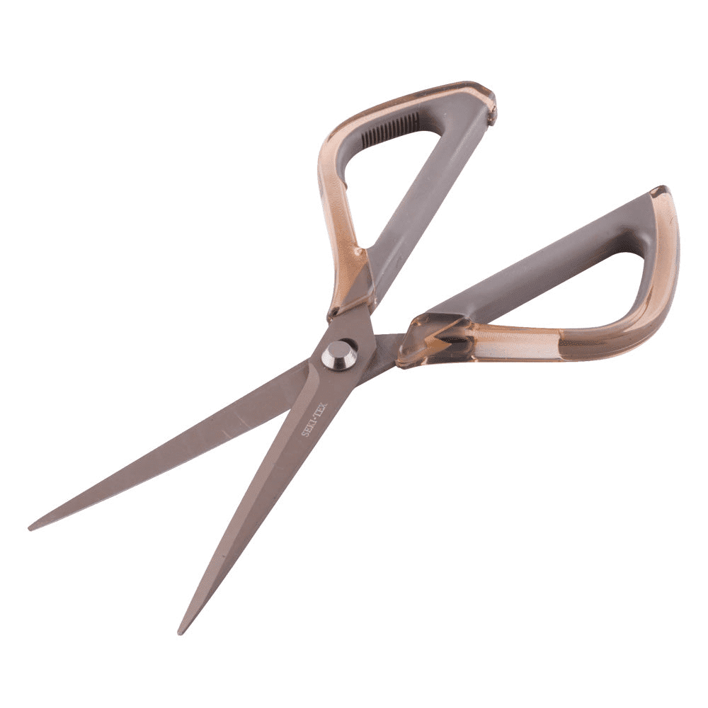 Seki-Tex Greige Nonstick Stainless Steel Cardboard Opener Smart Scissors