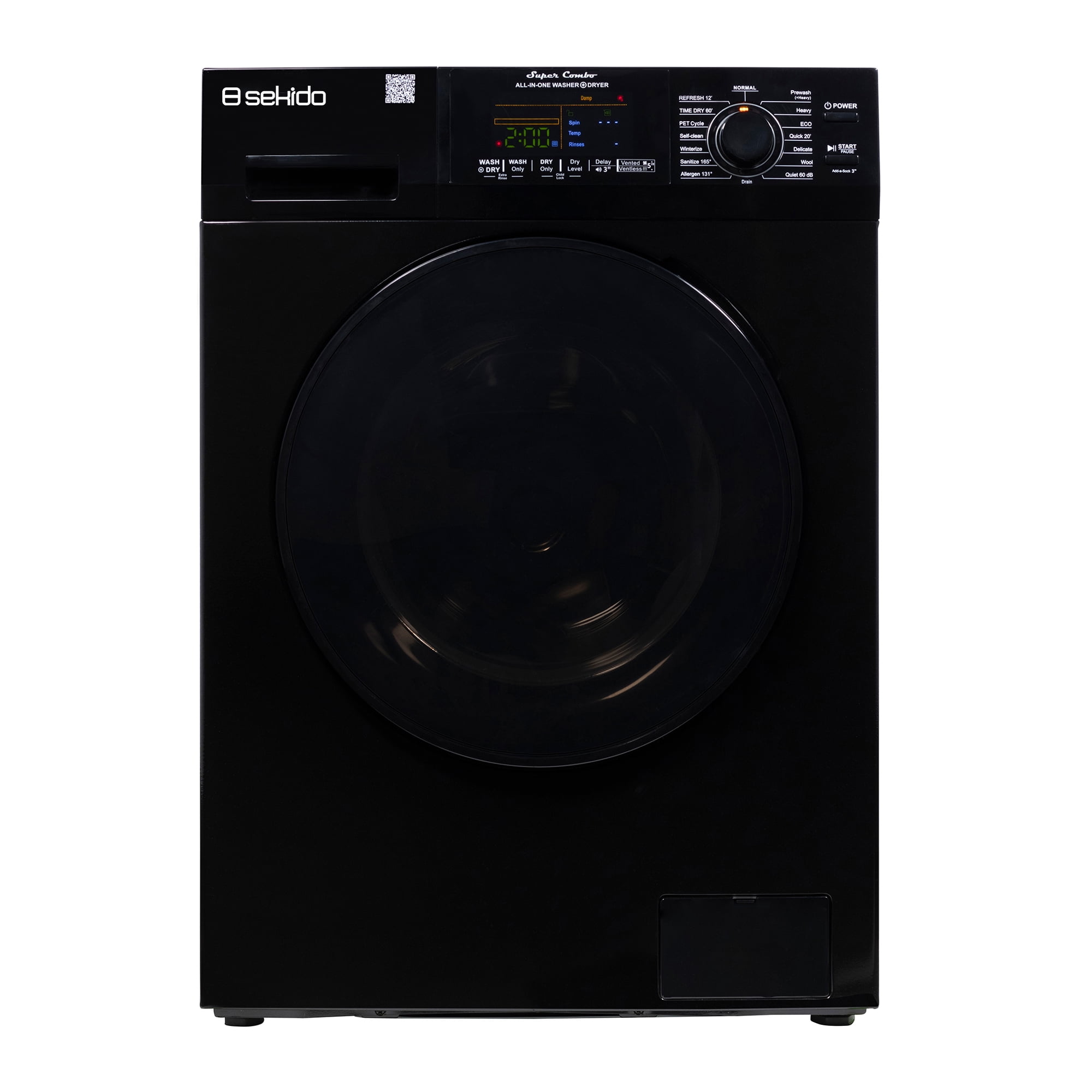 Sekido AllinOne Washer Dryer VENTLESS/VENTED 1.62cf/15lbs 110V with