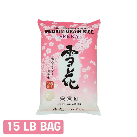 Sekka Extra Fancy Premium Medium Grain Rice, 15.00 lb, 1 bag