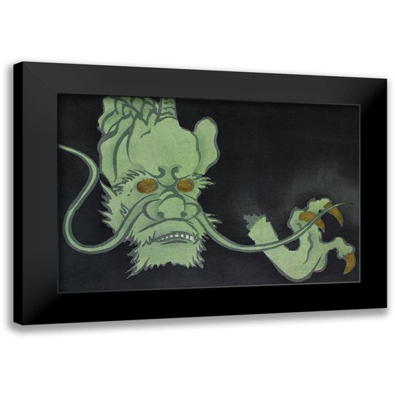 Sekka, Kamisaka 14x11 Black Modern Framed Museum Art Print Titled - Golden eyed monster from Momoyogusa