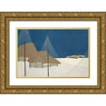thumbnail image 1 of Sekka, Kamisaka 18x13 Gold Ornate Wood Framed with Double Matting Museum Art Print Titled - Fishing village from Momoyogusa, 1 of 4