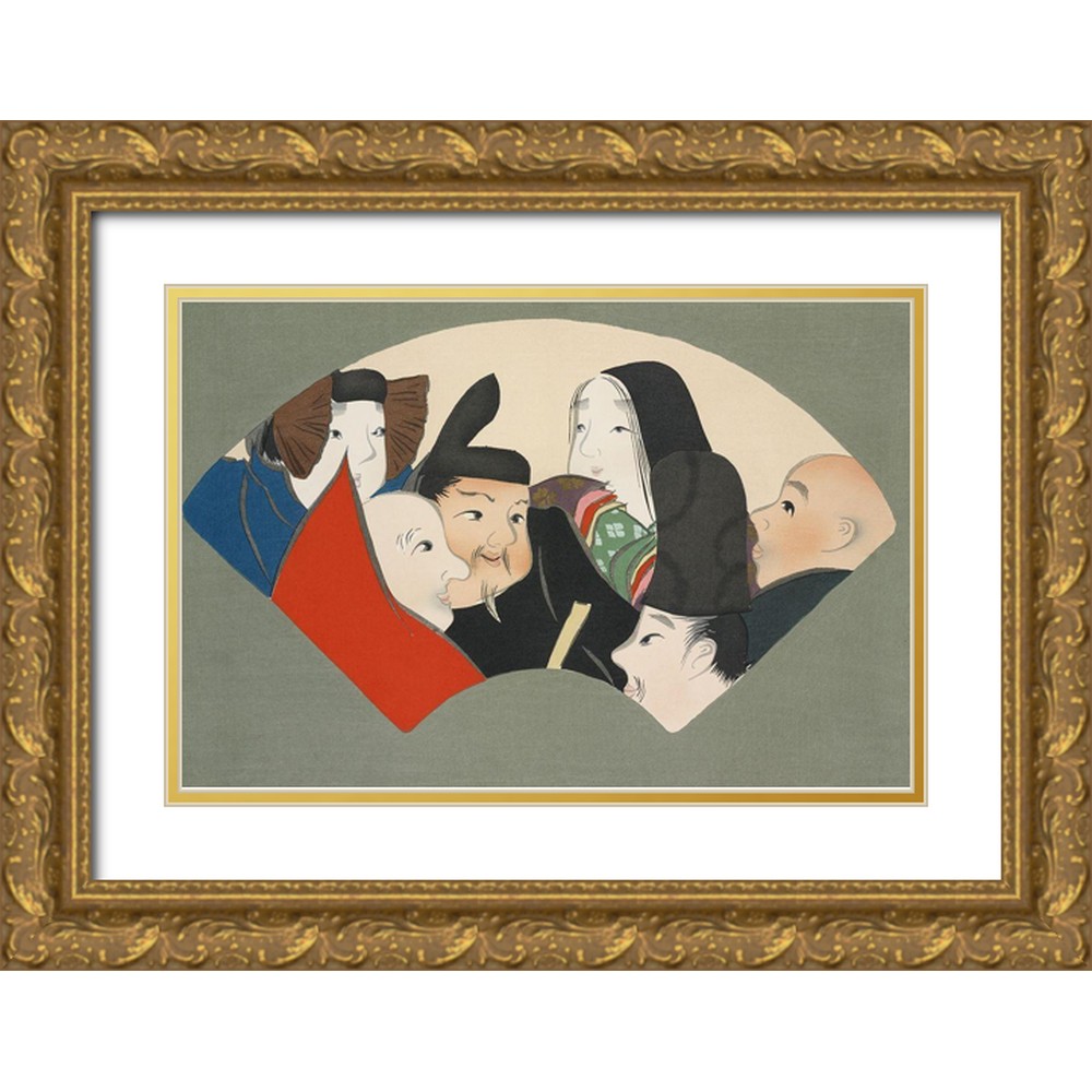 Sekka, Kamisaka 24x17 Black Ornate Wood Framed with Double Matting
