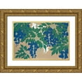 thumbnail image 1 of Sekka, Kamisaka 18x13 Gold Ornate Wood Framed with Double Matting Museum Art Print Titled - Wisteria from Momoyogusa, 1 of 4