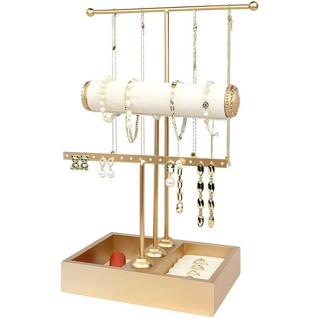 Sekkvy 3in1 Jewelry Organizer Stand for Bracelet, Earrings, Ring