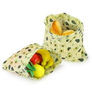 Sekonow 2 Pack Beeswax Wraps Bag for Food, 14x10in, Reusable Bread Bags for Homemade Bread, Beeswax Paper Food Storage Wrap for Sourdough, Sandwich, Cheese, Fruit, Snack, Avocado