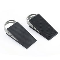 Sekonow 2 Pack Door Stoppers, 304 Stainless Steel Rubber Door Stopper Wedge, Non-Slip Heavy Duty Door Stop for Bottom of Door on Floor, Silver