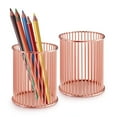 thumbnail image 1 of Sekonow 2 Pack Pen Holder for Desk, Metal Wire Pencil Holder Makeup Brush Holder, Pencil Cup Pen Organizer for Home Office, Rose Gold, 1 of 7