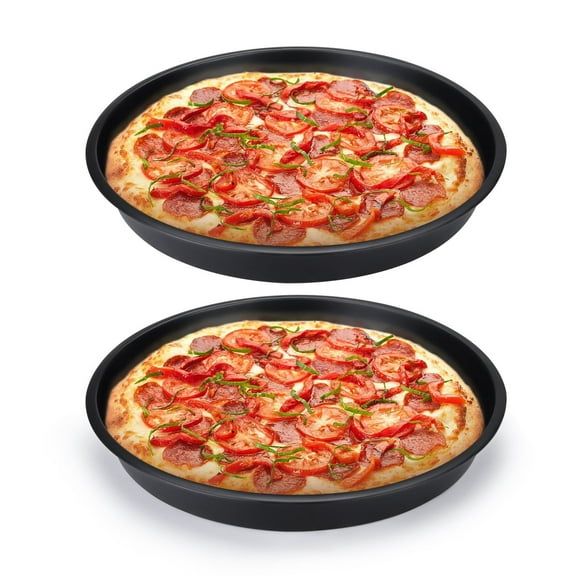 Sekonow 2 Pack Pizza Pan for Oven, Deep Dish Pizza Tray, Non-Stick Carbon Steel, Round Baking Sheet Plates, 10 Inch
