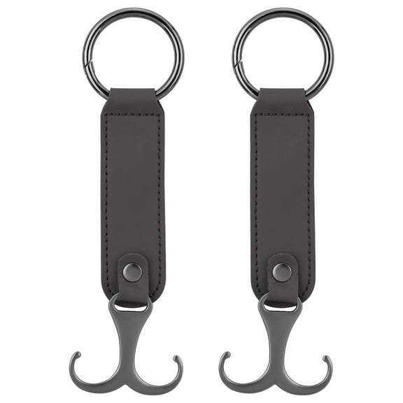 Sekonow 2 Pack Purse Hook for Car Headrest, Leather Alloy Car Seat Back Storage Hanger Bag Holder Organizers Universal Vehicle Interior Accessories for Handbag Coat Hat, Mocha
