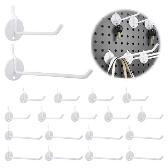 Sekonow 20 Pack Pegboard Hooks, Metal 1/4" Peg Board Hooks with a Disk-Shaped Base for Hanging Tools, Stationer, Market, (4, 6in) 10 of Each