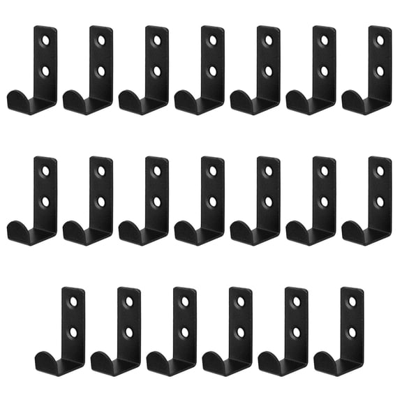 Sekonow 20 Pack Vinyl Record Wall Mount Display Holder, Stainless Steel Record Wall Shelf Stand, Strong Load-Bearing Metal Hanger Rack for Album CD Storage with Screws, Long Black