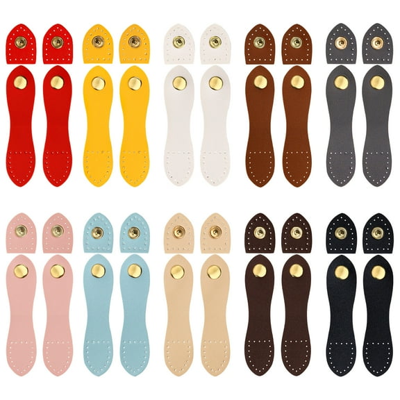 Sekonow 20 Sets Leather Snap Button for Purse Closure, 10 Colors Sew On Snap Fastener Buckle Purse Clasps for Purse Wallet Bag Handbag Notebook Tote Coin Purse Making Supplies