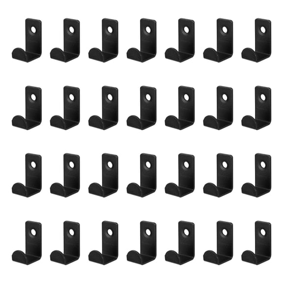 Sekonow 28 Pack Vinyl Record Wall Mount Display Holder, Stainless Steel Record Wall Shelf Stand, Strong Load-Bearing Metal Hanger Rack for Album CD Storage with Screws, Short Black