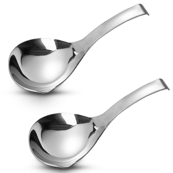 Sekonow 2Pcs Soup Ladle, Soup Spoons Stainless Steel 304 with Pour Spout, Small Ladle Spoon Cooking Utensils Ladles for Serving Metal Ladle Gravy Punch Ladle