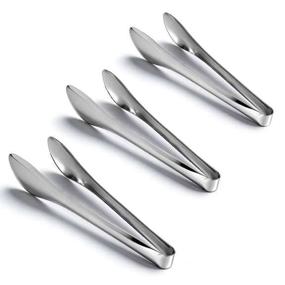 Sekonow 3 Pack Serving Tongs, 1.77 Inch x 9 Inch Polished Stainless Steel Kitchen Tongs for Food, Buffet, Appetizer, Cooking, Salad, Party & Ice