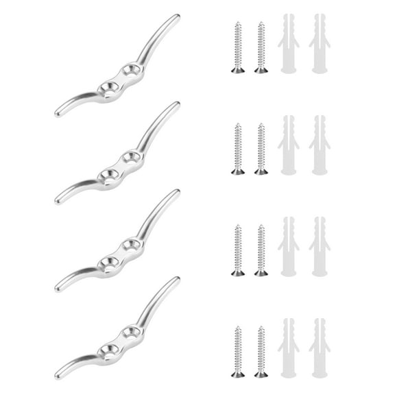 Sekonow 4 Pack Boat Cleats 2.7 Inch, 316 Stainless Steel Heavy Duty Dock Cleats Marine Grade, Tie Down Rope Cleat, Include Mounting Screws and Anchors