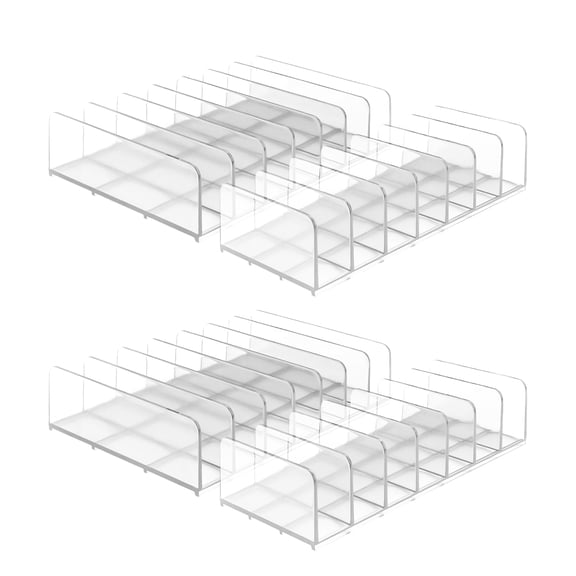 Sekonow 4 Pack Eyeshadow Palette Makeup Organizer, 7-Section Acrylic Cosmetic Holder for Vanity, Drawer, Bathroom, Clear