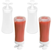 Sekonow 4Pcs Inverted Condiment Squeeze Bottles for Sauces - 12 Oz Squirt Bottles for Liquids, Easy Pour Leak Proof Sauce Bottles for Ketchup Salad Dressing Oil Syrup Honey