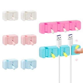 Sekonow 8 Pack Cable Clips with Lever Switch, Easy Open Cord Organizer Adhesive Cable Management Clips, Phone Charger Cord Holder for Desk Nightstand Car Home Office, Colorful
