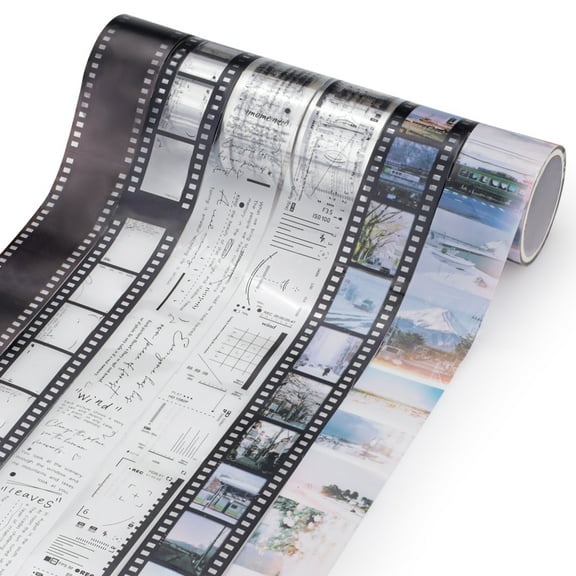 Sekonow 6 Rolls Filmstrip PET Washi Tape, Self-Adhesive Retro Movie Film Reel Art Decorative Tape Stickers for Journaling, Scrapbooking, Crafts, Diaries, Junk Journal Supplies