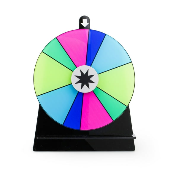 Sekonow 6in Spinning Prize Wheel, Color Table Roulette Wheel Spinner with Stand Fortune Spin Game for Party, Trade Show, Carnival, 10 Slots