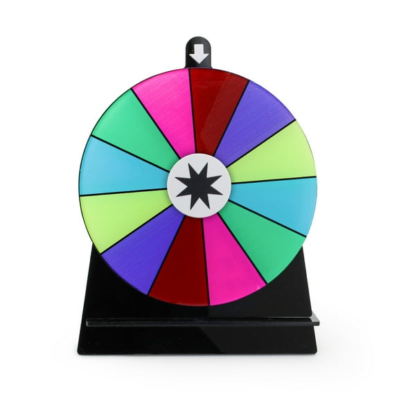 Sekonow 6in Spinning Prize Wheel, Color Table Roulette Wheel Spinner with Stand Fortune Spin Game for Party, Trade Show, Carnival, 12 Slots