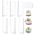 thumbnail image 1 of Sekonow 7 Pieces Clear Acrylic Cake Scraper Smoother, 9.5in Double Sided Decorating Cake Comb Set for Buttercream Frosting Icing Smoother Tools, 1 of 7