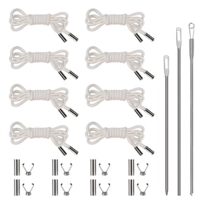 Sekonow 8 Pieces 52 Inches Drawstring Cord Kit-Hoodie String Replacement with 3 Easy Threaders for Sweatpants, Shorts, Pants, Jackets, Coats, White